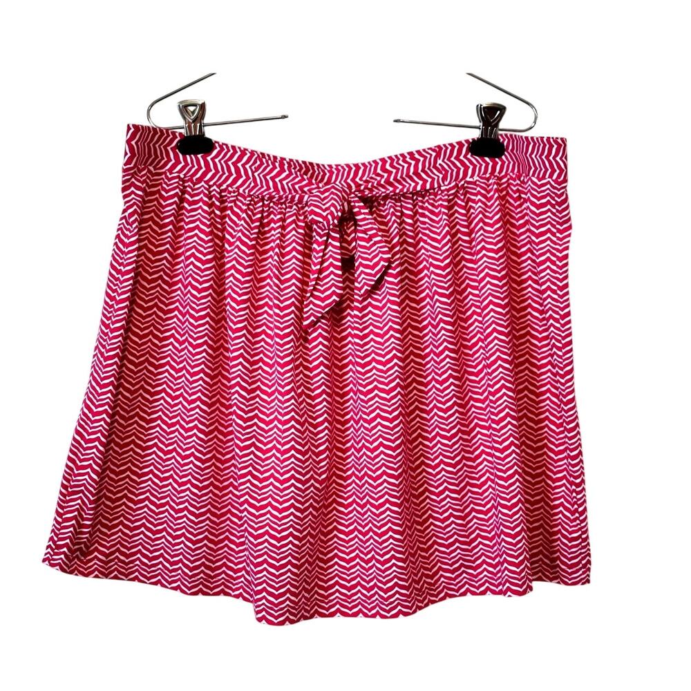 Vineyard Vines Skirt Size XL Pink White Zebra Stripes Nylon Tie Waist Swim Cover